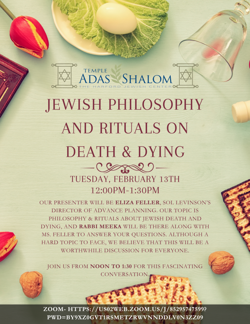 Banner Image for Adult Ed Lunch & Learn - Jewish Philosophy and Rituals on Death & Dying